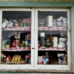 Shop window in Dalcahue Chile with a range of items fore sale